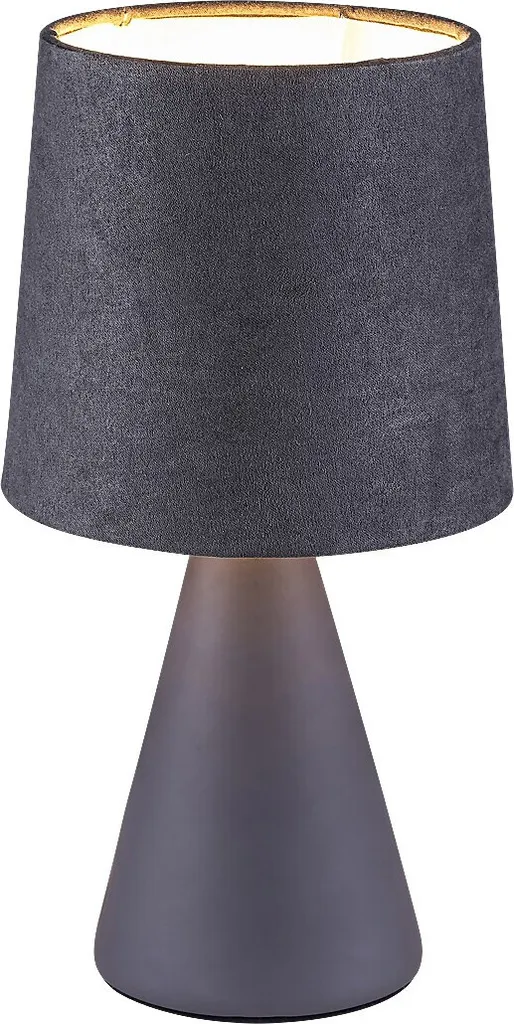 Rabalux 2695 Lampada da tavolo Nalani, E14, ceramica, grigio, rotonda, moderna, ø130mm
