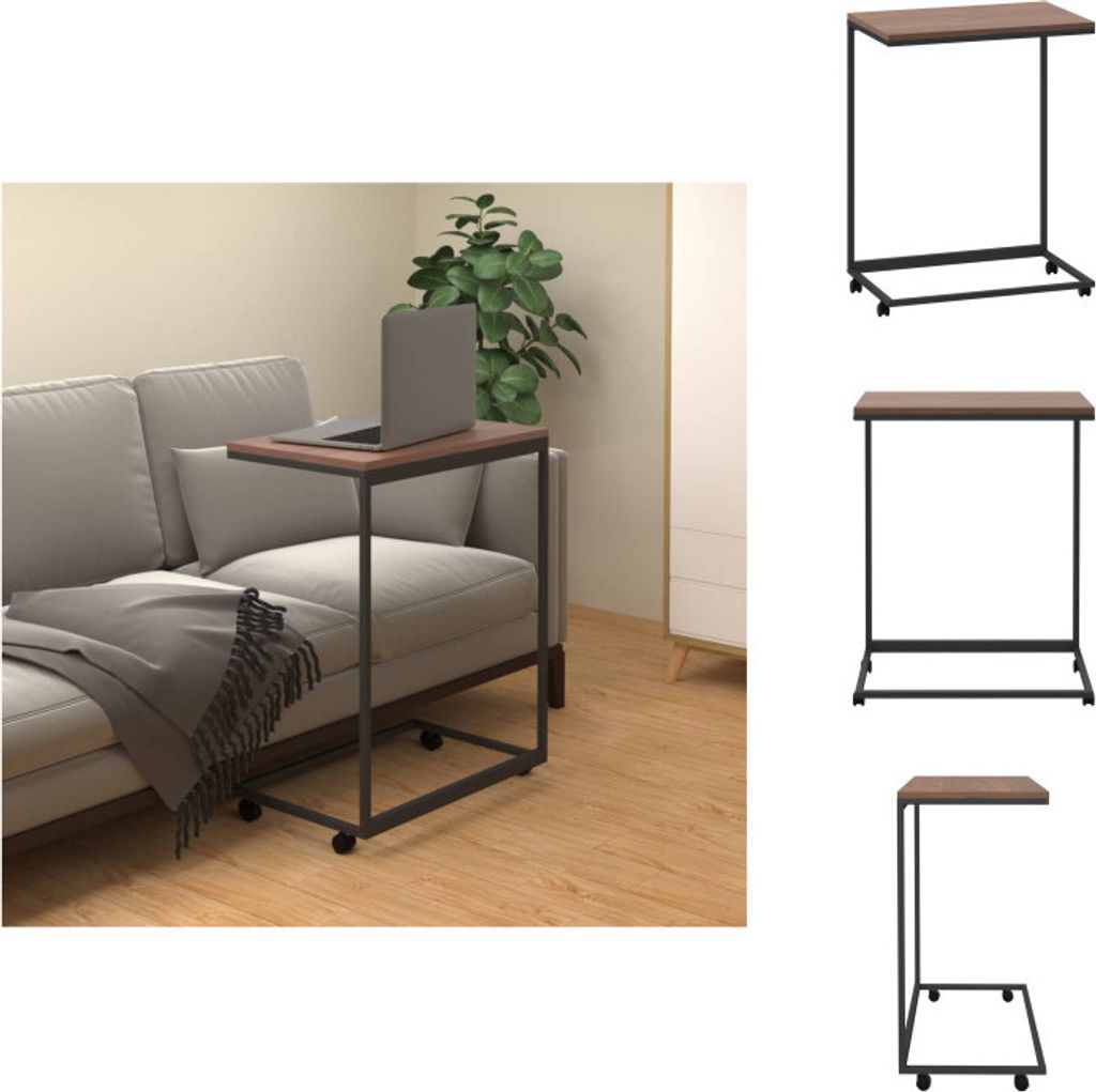 vidaXL Beistelltisch mit Rollen Schwarz 55x35x70 cm Holzwerkstoff - Couchtische