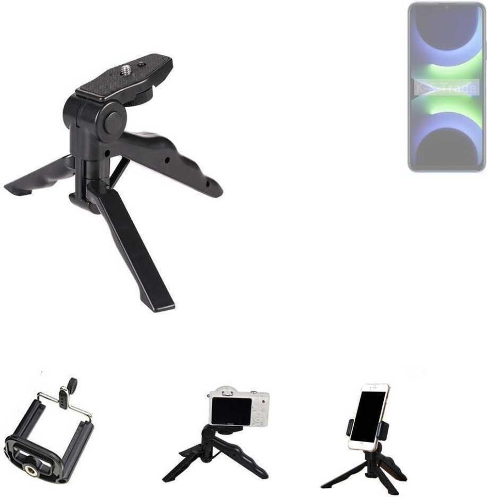 K-S-Trade Stativ Tisch-Ständer Dreibein Handy-Stativ Ständer kompatibel mit Huawei Enjoy 70z Mini-Stativ Smartphone Tripod Handy-Stativ aus Plastik