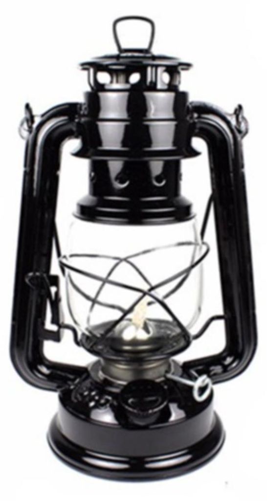 Petroleumlampe aus Metall, 25 cm – schwarz Produktbild 