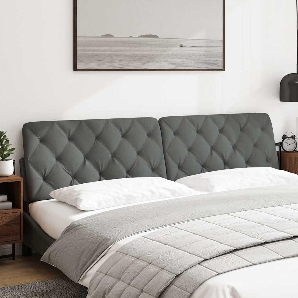 vidaXL Kopfteil-Kissen Dunkelgrau 200 cm Stoff