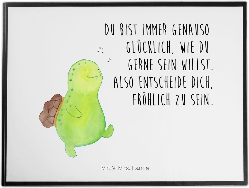 Mr. & Mrs. Panda schreibtischunterlage Schildkröte Pfeifen - Weiß - Geschenk, schreibtischunterlagen, Depression, Schreibunterlage, Tischunterlag...
