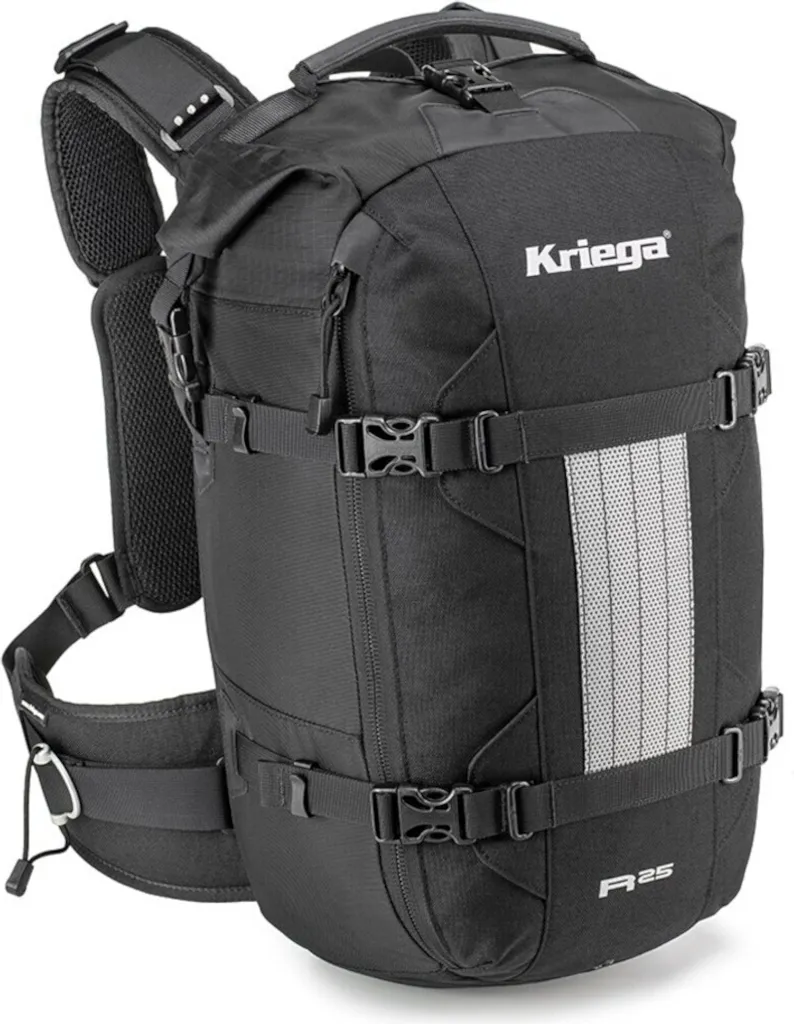 Kriega R25 WP Noir Sac à Dos Idéal pour Voyage et Trajets Moto Quotidien