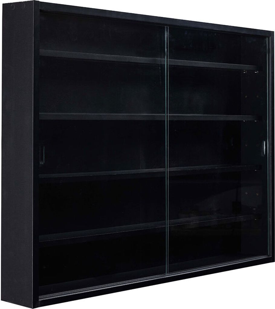 Blacklava citrine vitrine, 2 portes coulissantes noir. Image du produit 