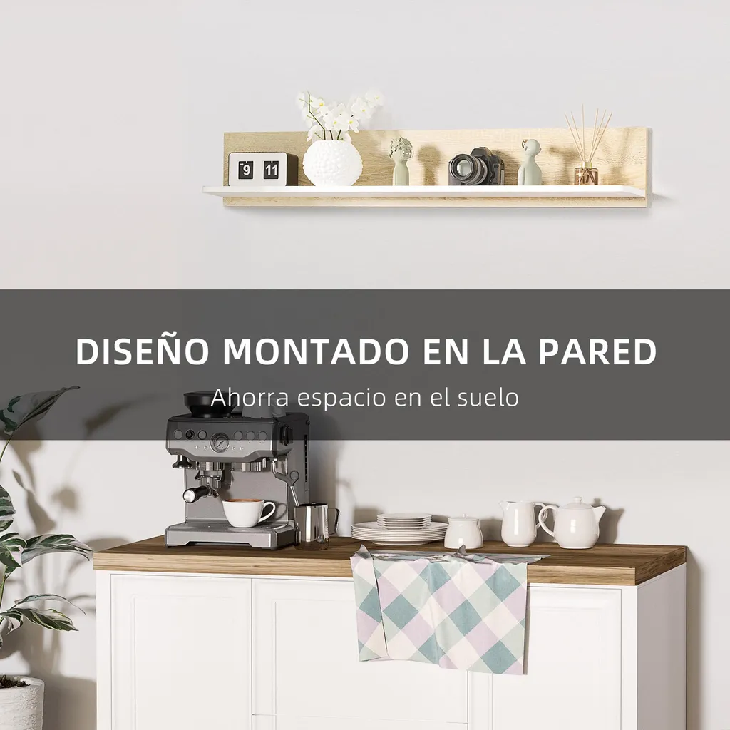 Étagères murales gain de place marron pour petits espaces modernes