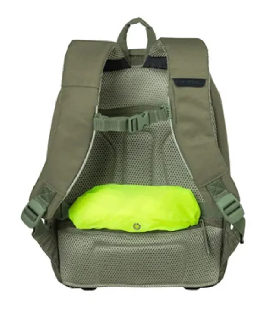 Sac à dos vélo Basil B-Safe 13L vert olive déperlant avec sonnette