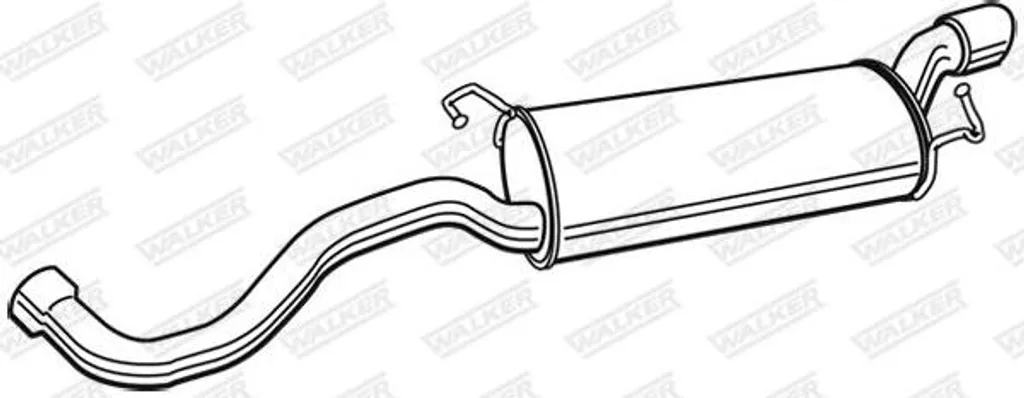 Pot d'échappement arrière pour TT compatible 8N0253609E Walker 22720