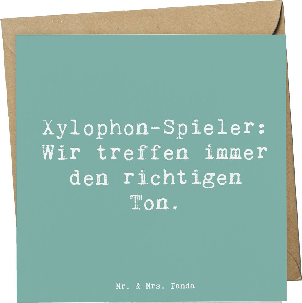Mr. & Mrs. Panda Grußkarte Spruch Xylophon Melodie - Meeresbrise - Geschenk, Instrument, Musik, Melodien, Musiker, Klappkarte, Lernen, faltkarte, ...
