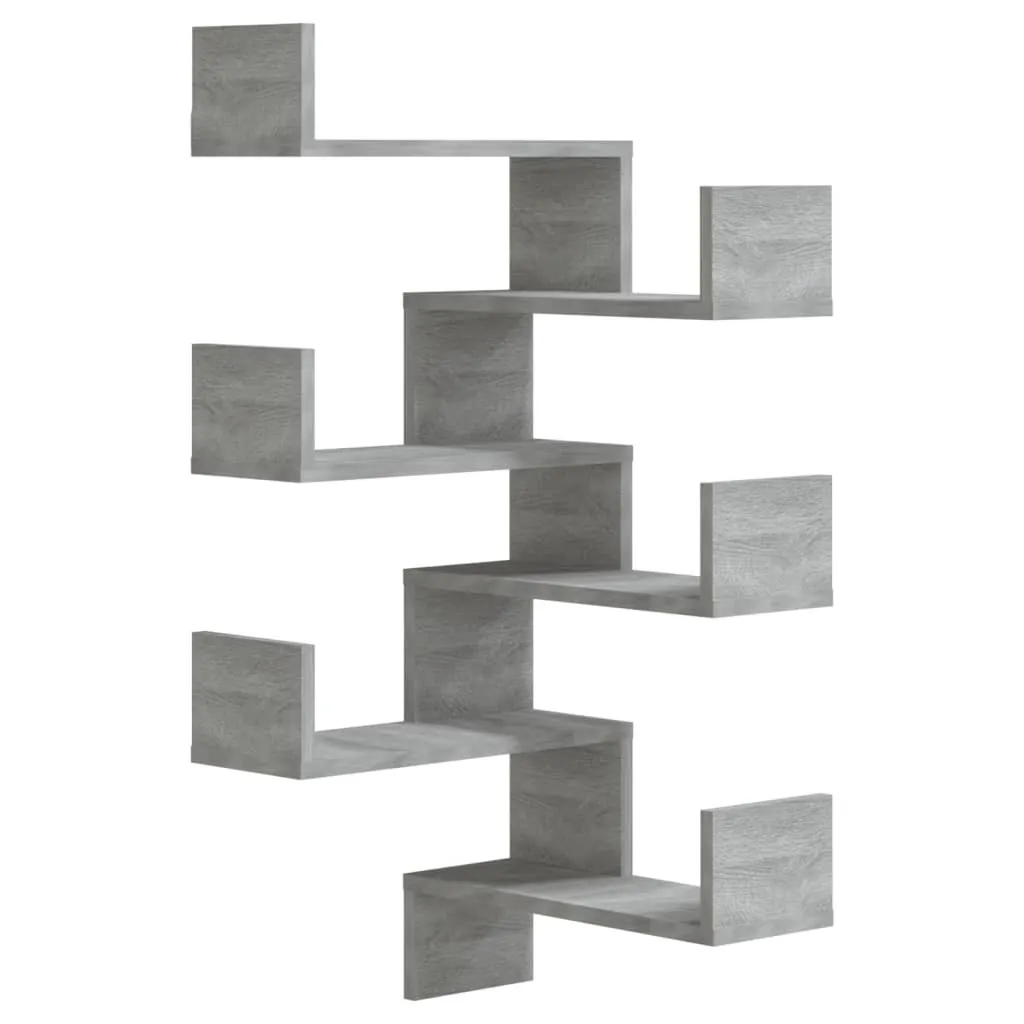 Étagères d'angle murales 2 pcs Gris Sonoma 40x40x50 cm en bois d'ingénierie