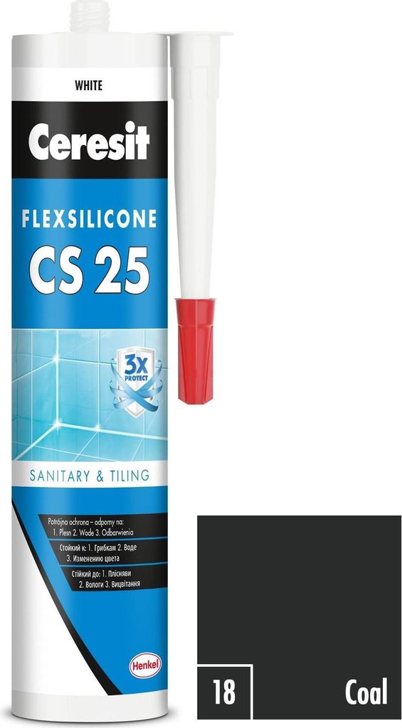 Ceresit Sanitärsilikon CS 25 schwarz, 280 ml