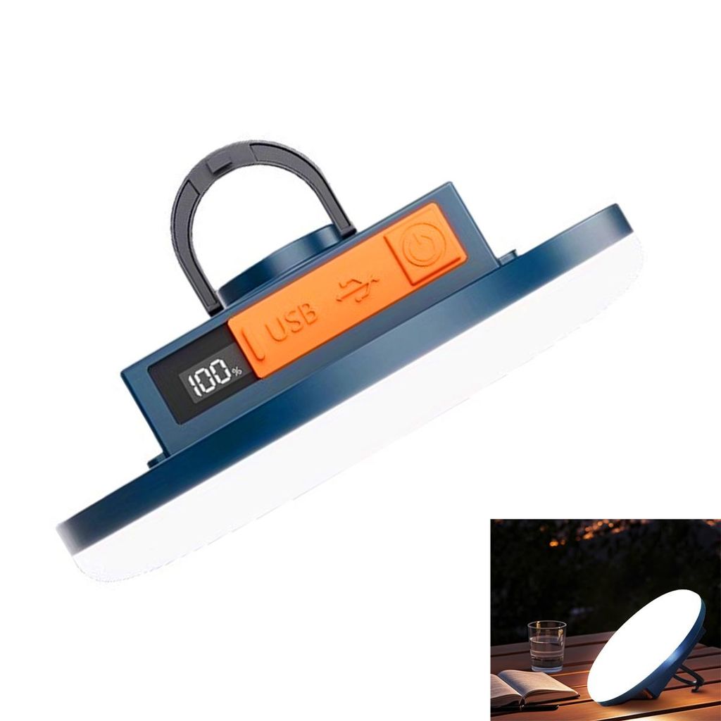 LED Camping Laterne mit 10400mAh Powerbank – Aufladbar, Zeltlampe, Suchscheinwerfer, Campingleuchte mit Haken, Notfallleuchte für Camping