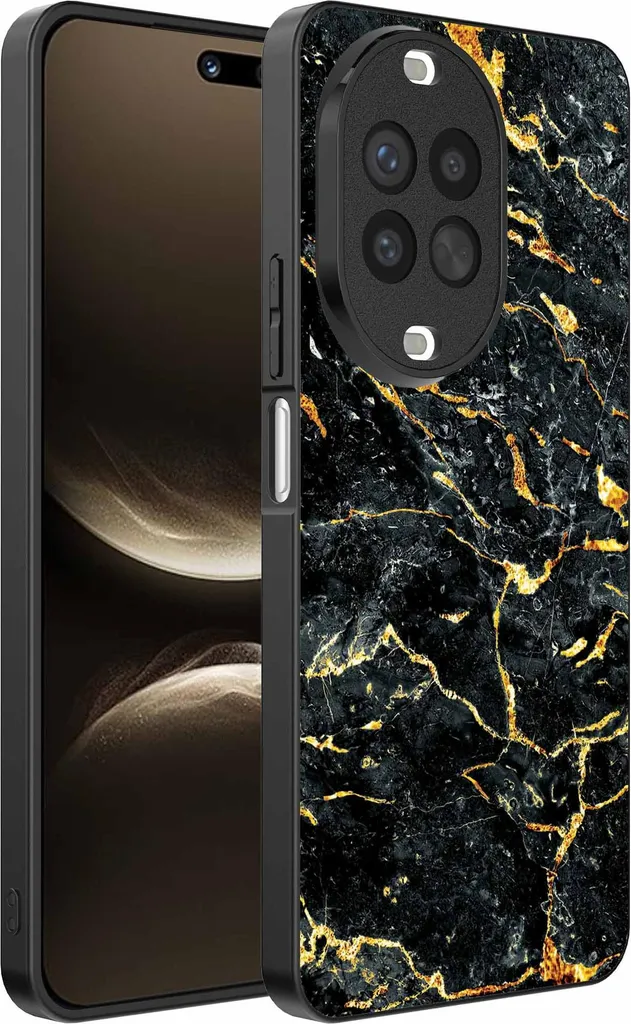 Custodia Huawei Nova 14 Ultra Marmo Oro Nero | Cover Design Lusso