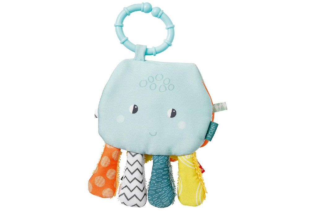 Fehn 050097 Badebuch Oktopus - Fhlbuch fr Badewanne & Pool - mit Rassel, Spiegel & Raschelpapier - fr Babys & Kleinkinder ab 0+ Monaten