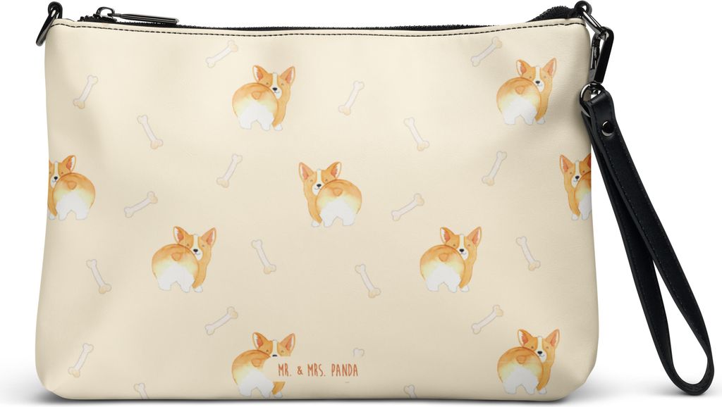 Mr. & Mrs. Panda Damenhandtasche Corgi Po - Gelb - Geschenk, Umhängetasche, Schultertasche, Pochette, Sprüche, Handtasche, Hund, Spruch, Crossbod...