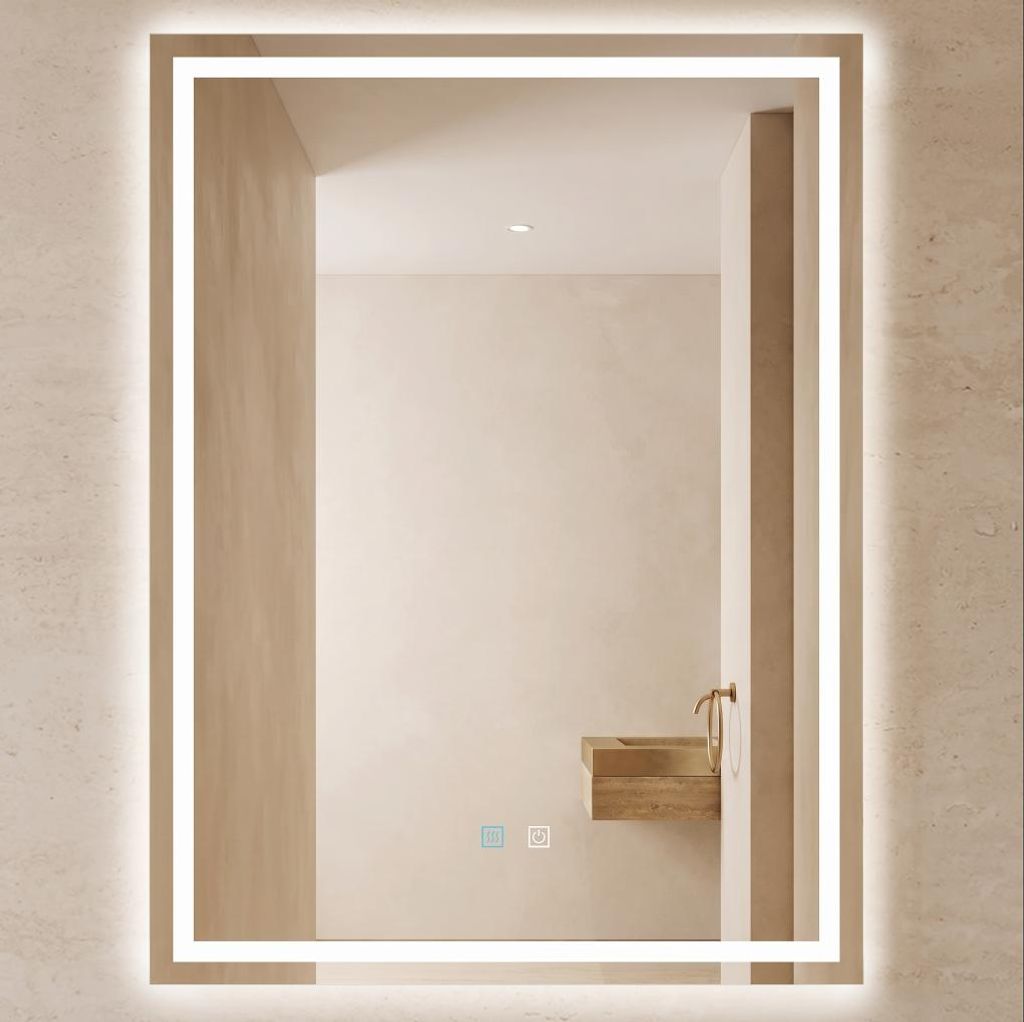 dopporo Badspiegel mit Beleuchtung 60x80cm LED Produktbild 