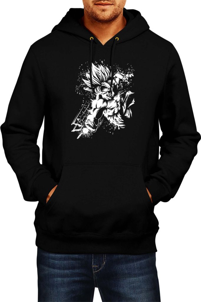 Herren Kapuzenpullover Dragon Anime Manga Ball Z Goku 17, Man L / Schwarz