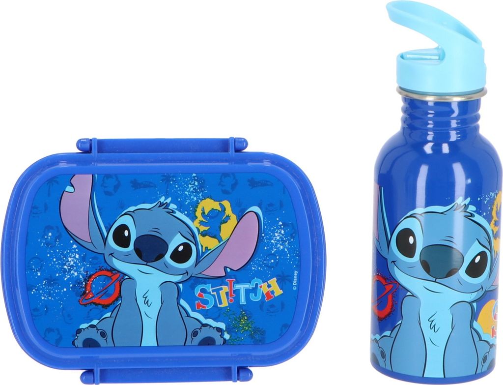 Lilo & Stitch Lunchpaket mit Lunchbox und 500 ml Trinkflasche aus Edelstahl für Schule