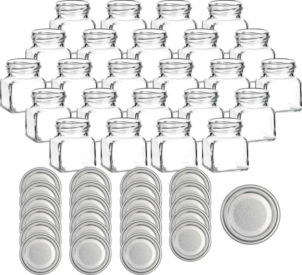 gouveo 24er Set Einmachgläser 120 ml eckig Produktbild 