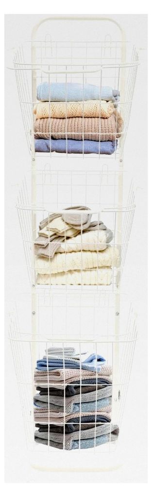 Wäschekorb mit Rollen, Aufbewahrungswagen mit 3 Ebenen, fahrbarer Wäschekorb, großer Wäschesammler, Metall, multifunktionales mobiles Regal fü...