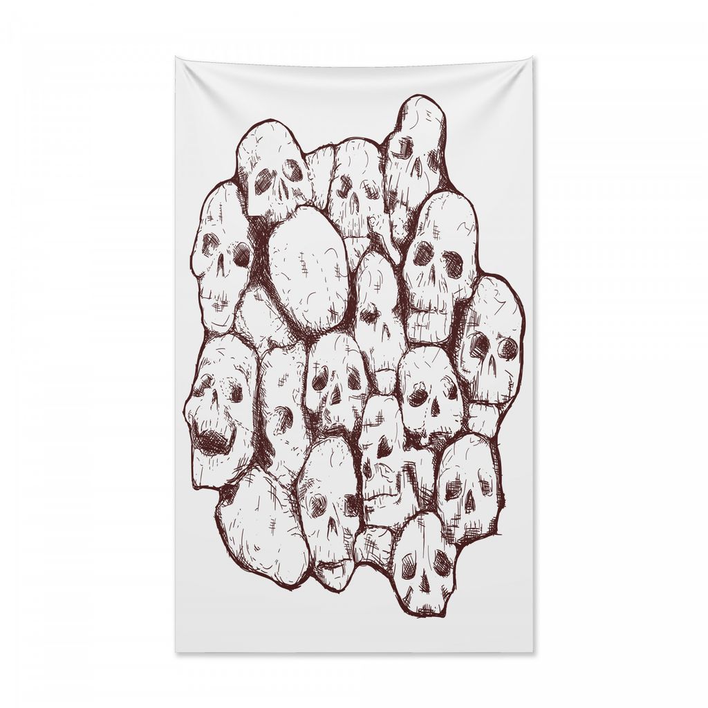 Abakuhaus Schädel Wandteppich und Tagesdecke, Trippy Conjoined Figures Kunst aus Weiches Mikrofaser Stoff Kein Verblassen Klare Farben Waschbar, 1...