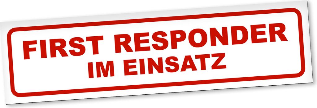 PantherPixel First Responder Im Einsatz Magnetschild Auto Feuerwehr Magnetfolie Geschenkidee 60 x 16 cm STANDARDFARBFOLIEN
