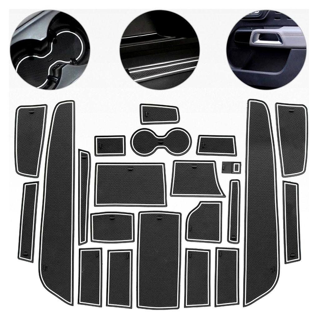 Gummimatten für Citroen C5 Aircross 2019-2023 2024, Antirutschmatten für Getränkehalter, Mittelkonsole, Armlehne und Türschlitz, 22 Stück (Sch...