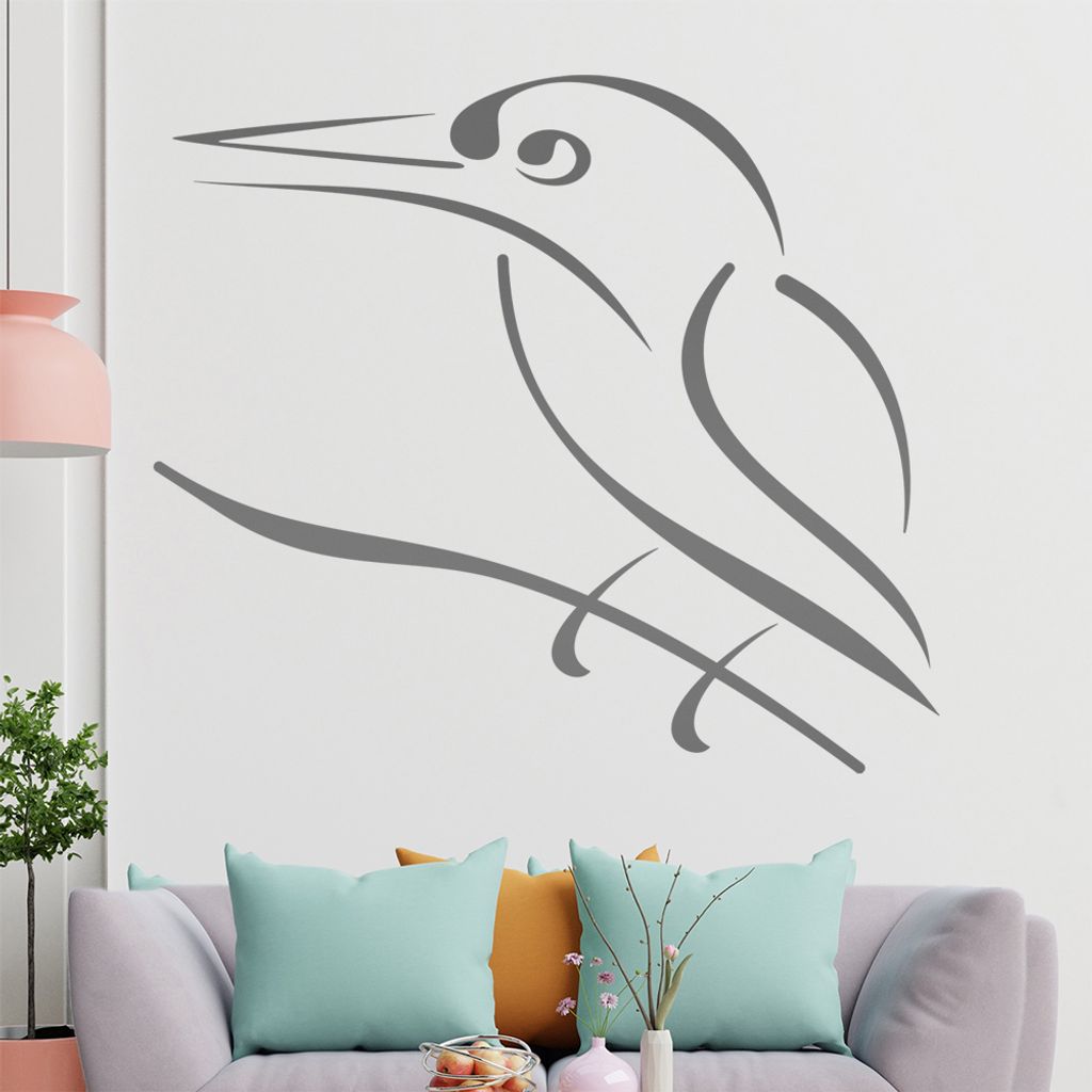 Kleiner Vogel Linien Wandtattoo in 6 Größen - Wandaufkleber Wall Sticker - Dekoration, Küche, Wohnzimmer, Schlafzimmer, Badezimmer