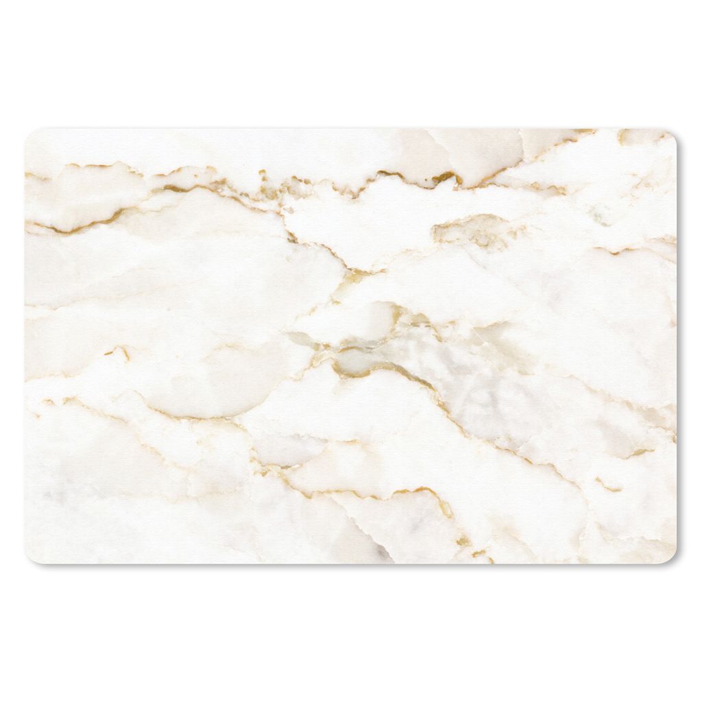 MuchoWow Mauspad Mousepad Marmor - Limette - Gold - Luxus - Marmoroptik - Weiß 27x18 cm - Mousepads - Maus Mat - Pad - Mausunterlage - Büroarti...