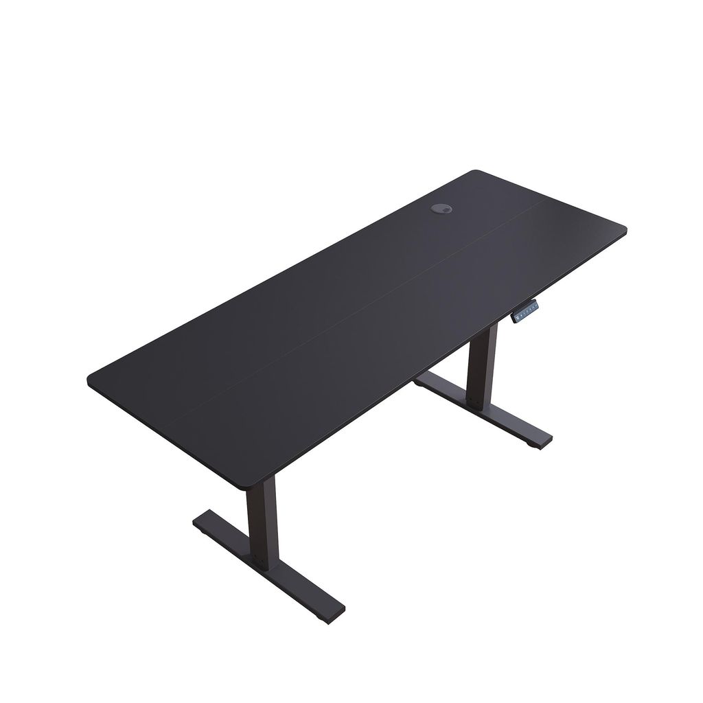 SONNI schwarzer elektrisch höhenverstellbarer Schreibtisch 160x60 cm, Tragkraft 80 kg, mit Kindersicherung und Memoryfunktion, 15 mm Tischplatte
