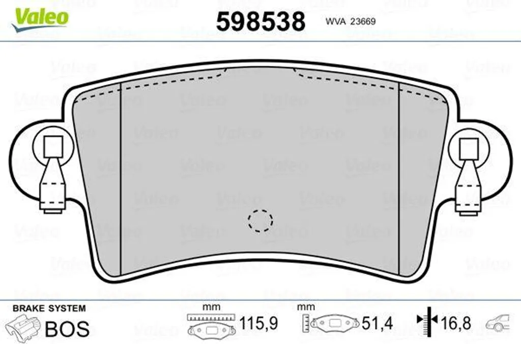 Plaquettes de frein VALEO 598538 pour Interstar Movano Master OE 4406000Q2K