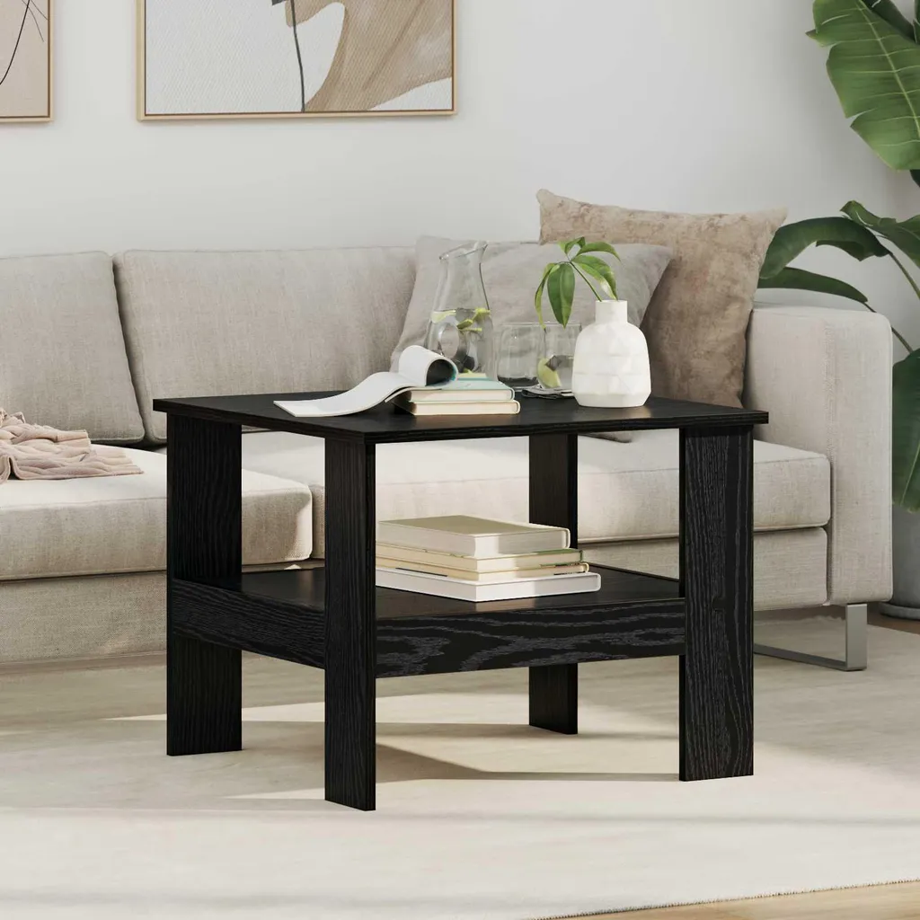 Maison Exclusive - Tavolino nero effetto rovere 57 x 55 x 45 cm Materiale ligneo