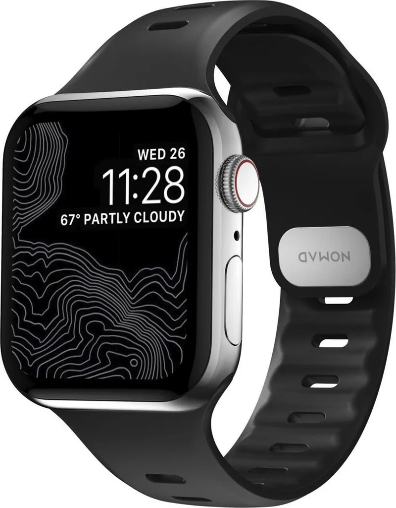 Bracelet Apple Watch 49mm anti-transpiration Nomad Sport Slim noir M/L