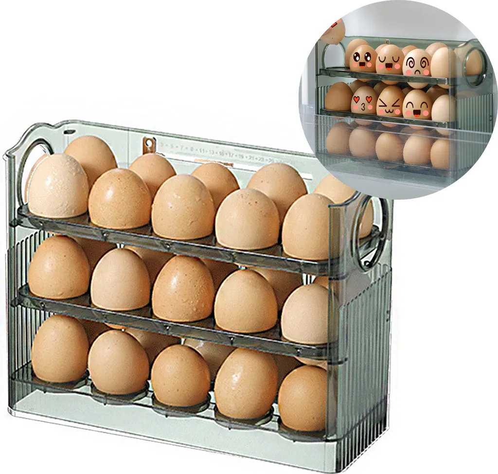 Boîte à oeufs hermétique avec indicateur de fraîcheur rotatif