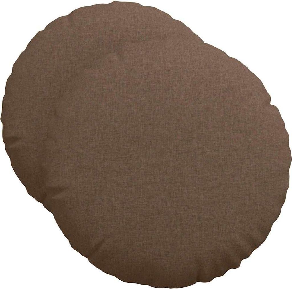 vidaXL Sitzkissen 2 pcs Braun Ø50 x 19 cm Stoff