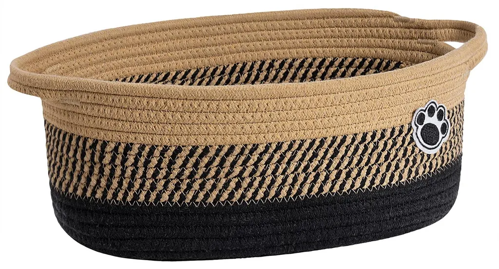 Petit panier de rangement en osier avec anses pour chambre d'enfant