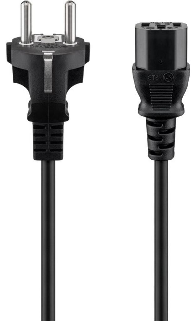Goobay 68605 Cavo di collegamento IEC, 1,5 m, nero, 1,5 m - Immagine del prodotto 