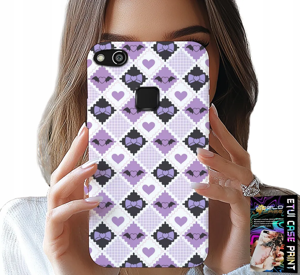 Custodia Huawei P9 Lite 2016 Fiocco Hearts Foil - Cover Moda Donna