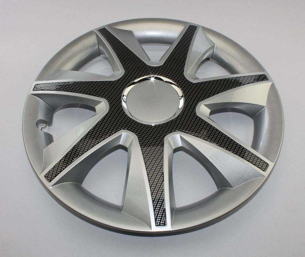 SET Radkappen Radzierblenden 4er Satz 15 RUN silver-carbon