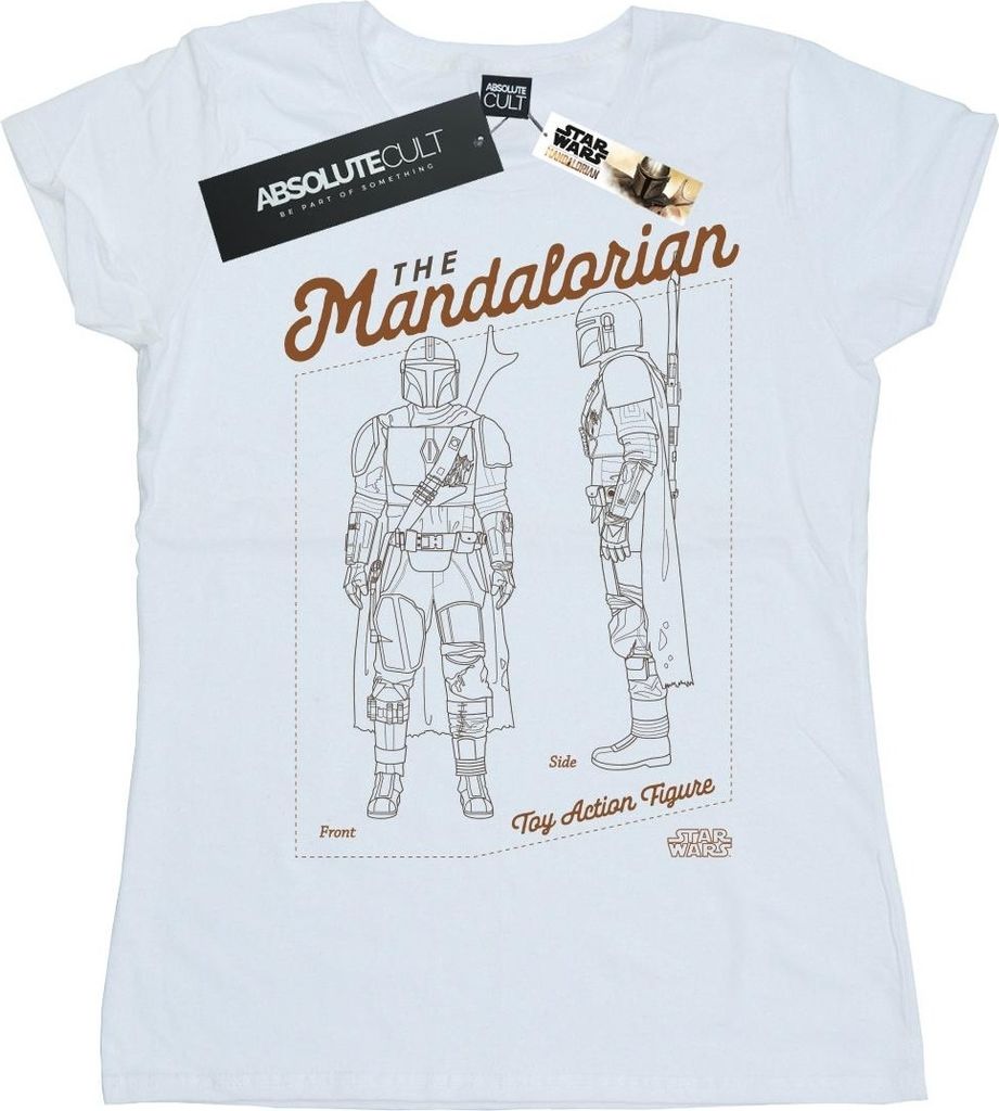 Star Wars - "The Mandalorian Action Figure" T-Shirt für Damen BI43063 (M) (Weiß)