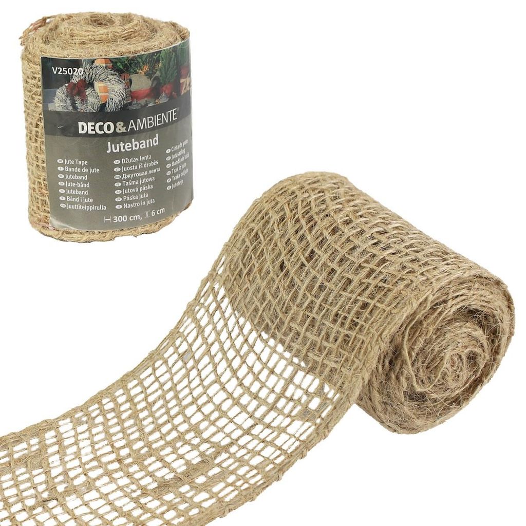 Videx® Deko-Juteband Natur hellbraun 300 x 6 cm Produktbild 