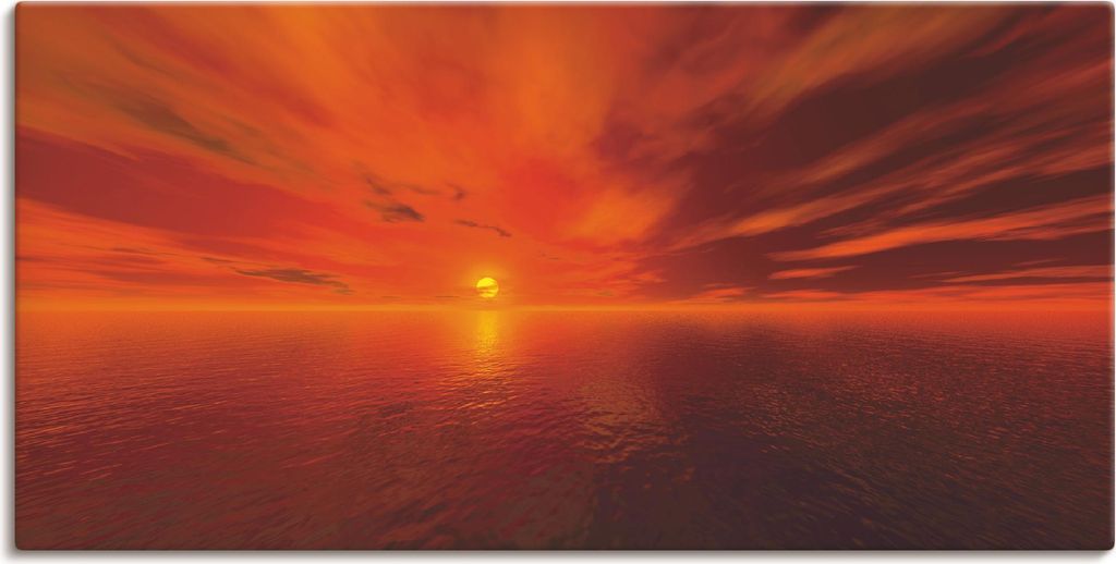 ARTland Leinwandbild Sonnenuntergang am Meer Größe: 150x75 cm