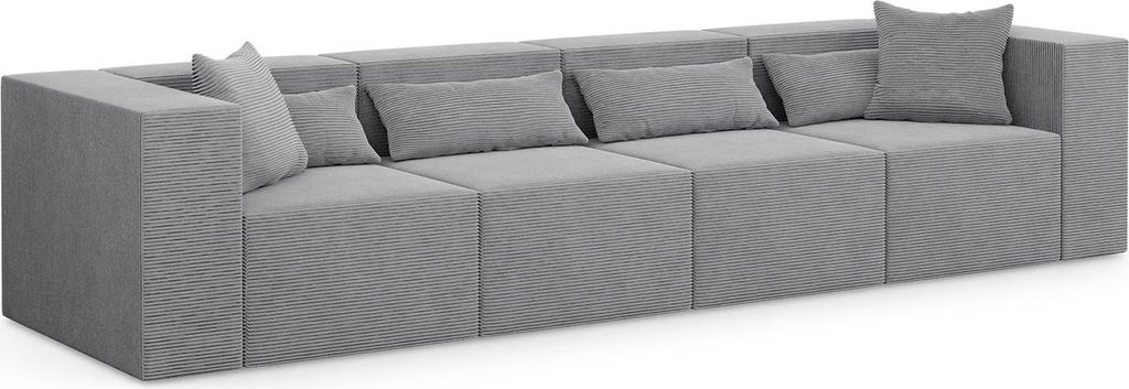 4-Sitzer Couch Nova - 360x105x76cm modulares Couch fur Wohnzimmer, Hellgrau