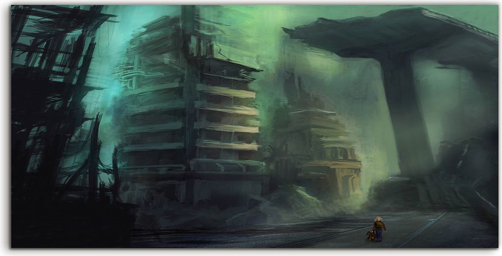 Coloray - Glasbild - 100x50 cm - Wandbild - Glasbilder - Malerei apokalyptischen Stadtbildes