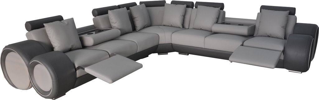 Ecke Leder Modern XXL Couch Wohnlandschaft Ledersofa Sofa L-form A1163 III