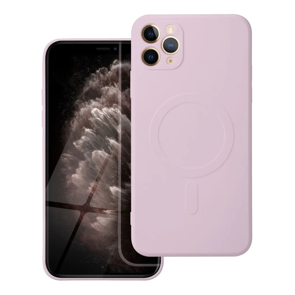 Custodia Silicone iPhone 11 Pro Max Rosa con Mag Cover Magnetica