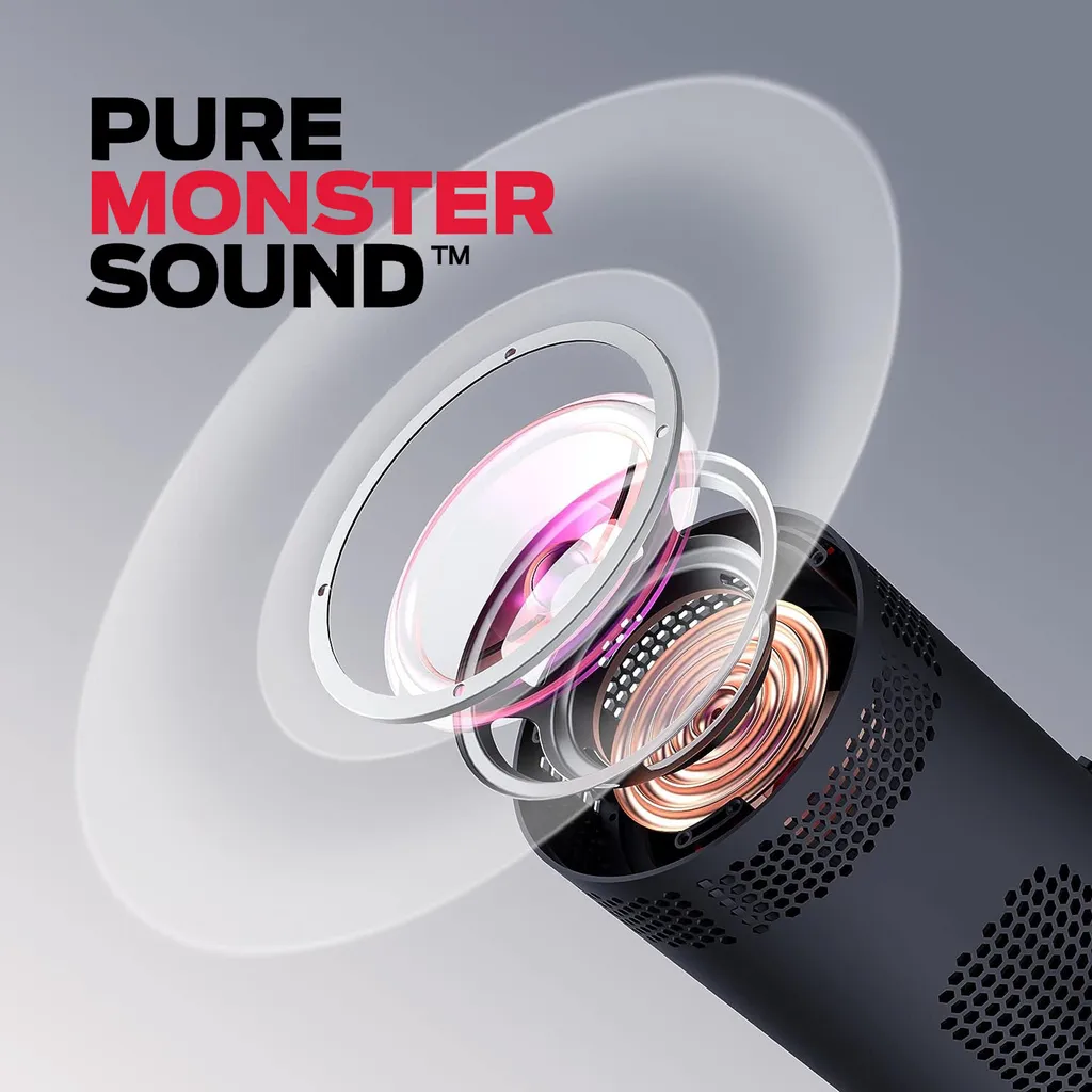 Enceinte Bluetooth 20W Monster S130 avec Son Stéréo Dynamique Noir - 4