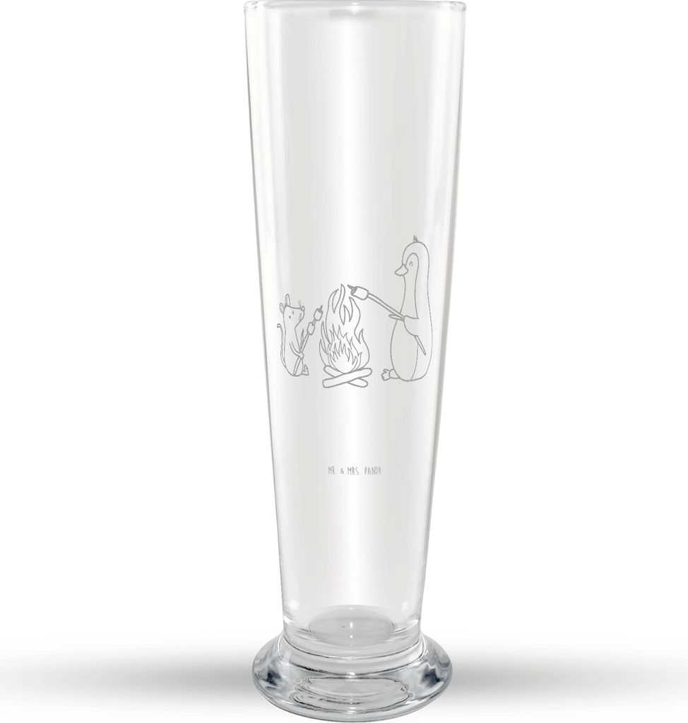 Mr. & Mrs. Panda Bierglas Pinguin Lagerfeuer - Transparent Produktbild 