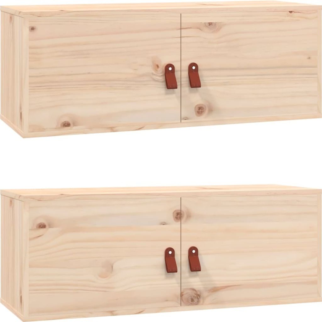vidaXL Armoires murales 2 pcs. 80x30x30 cm pin massif Image du produit 