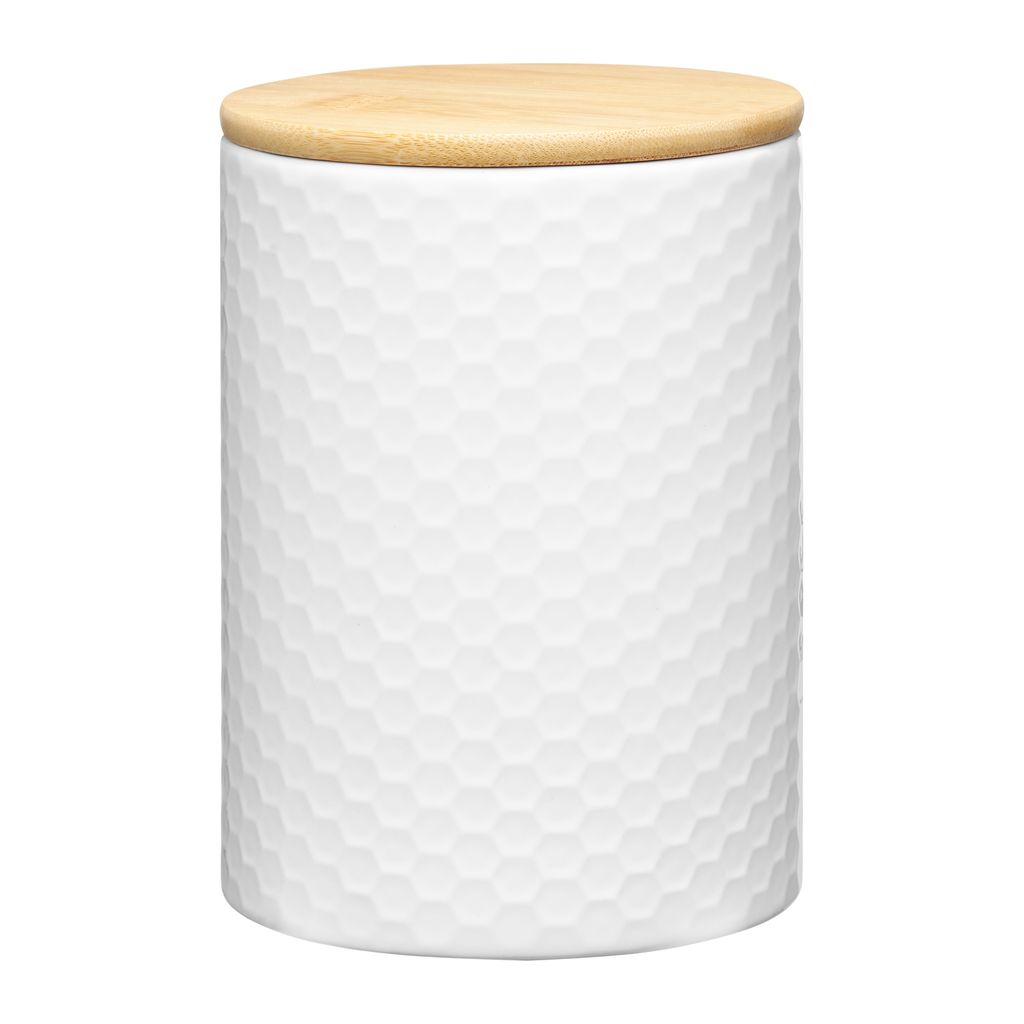 Kuketo | Vorratsdose 1,1 L Mit Bambusdeckel – Keramikbehälter Für Lebensmittel, Gewürze, Kaffee, Tee, Pasta & Zucker – Stilvoll & Praktisch