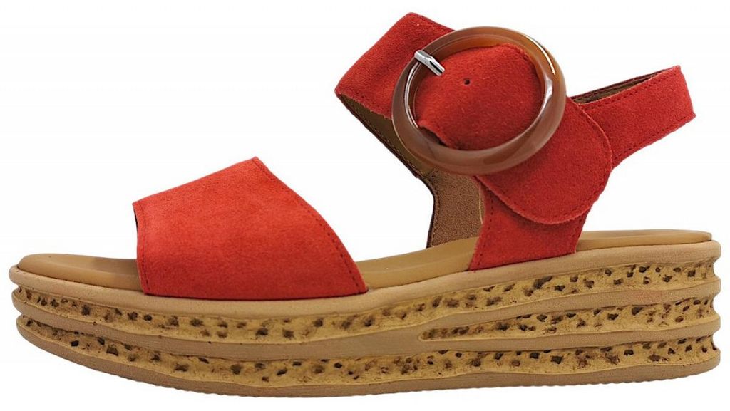 Gabor Damenschuhe Sandalen Hoch Rot Freizeit, Schuhgröße:EUR 38 | UK 5